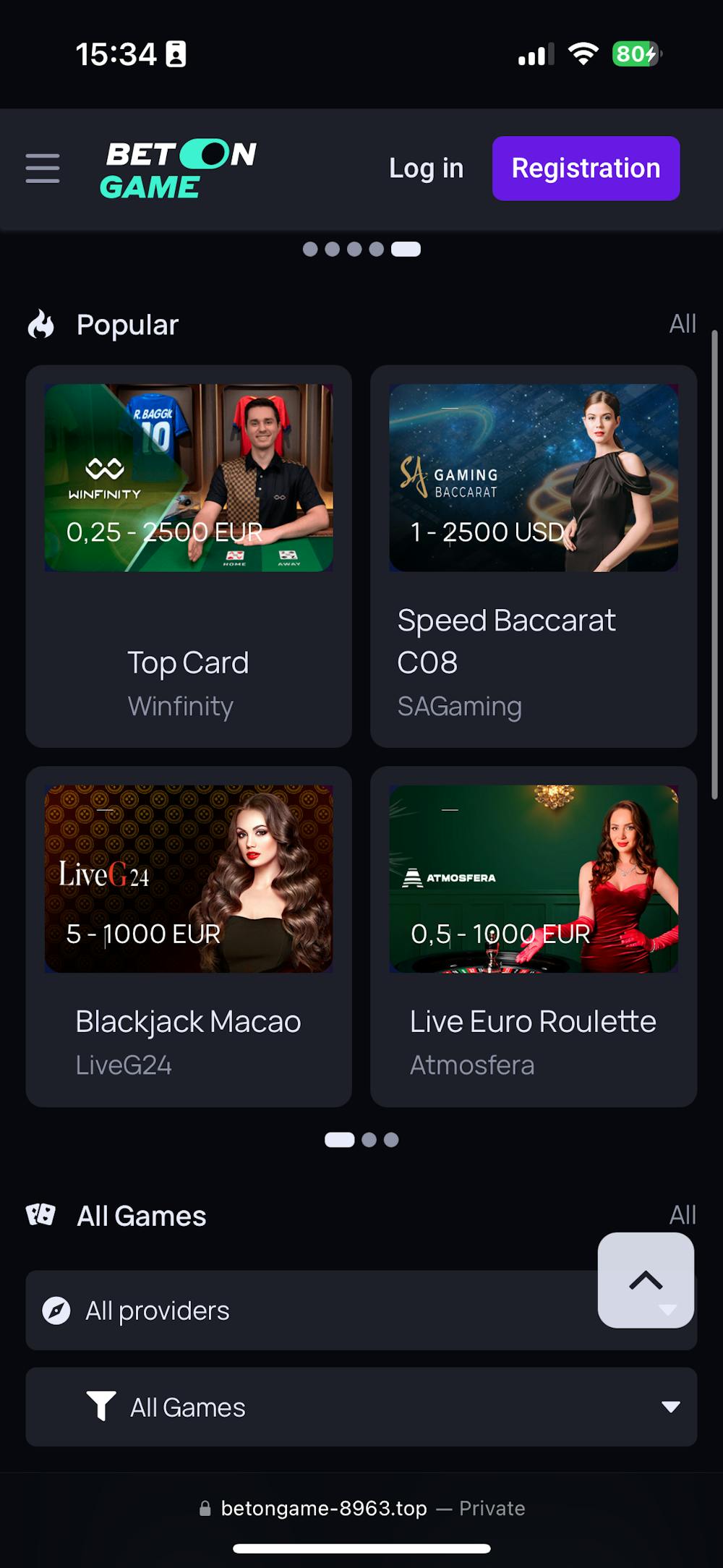 Betongame Live Casino