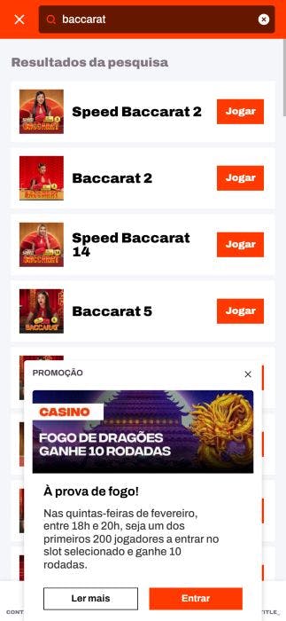 Betwarrior Brasil - Baccarat