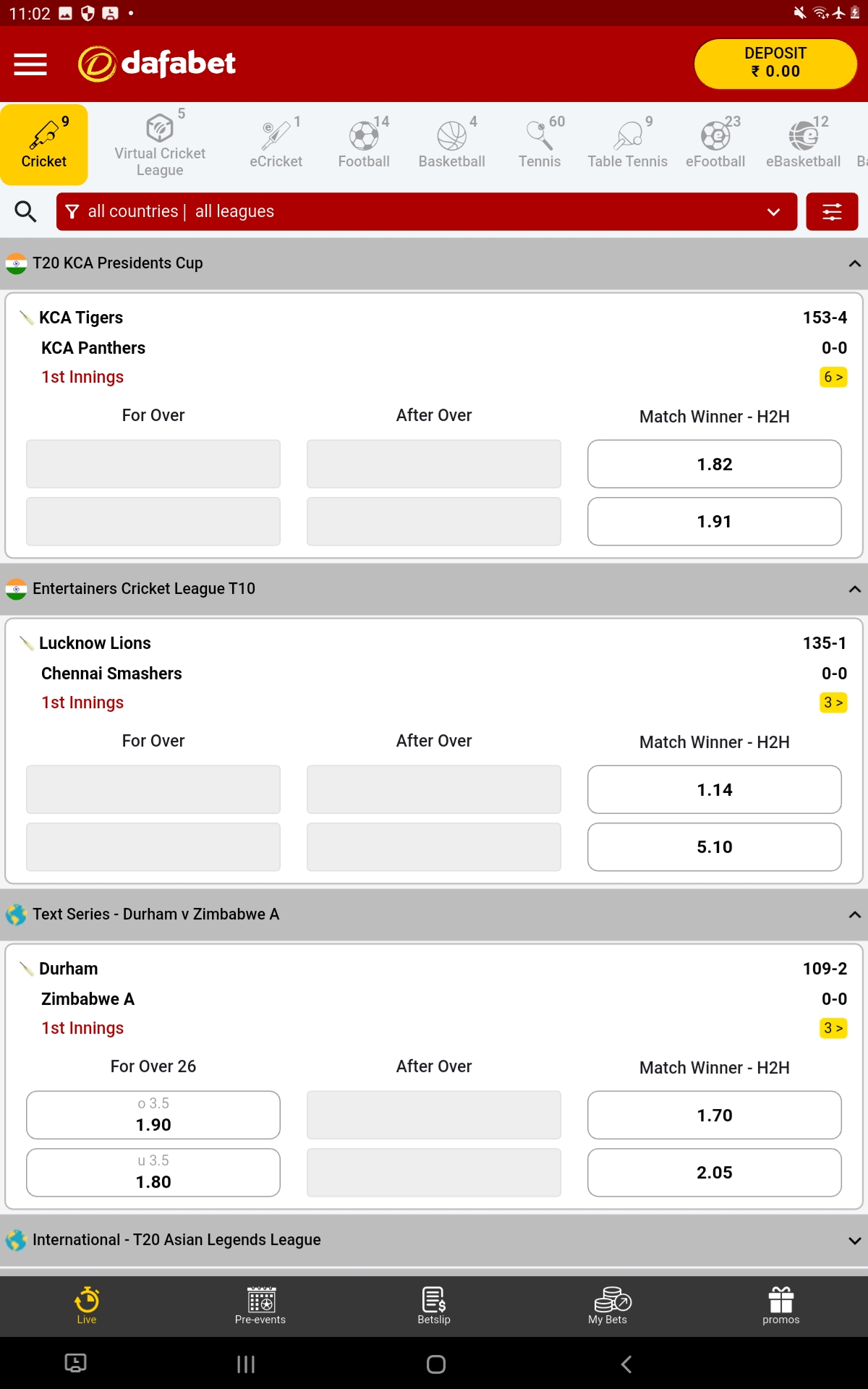 Dafabet app Android 2