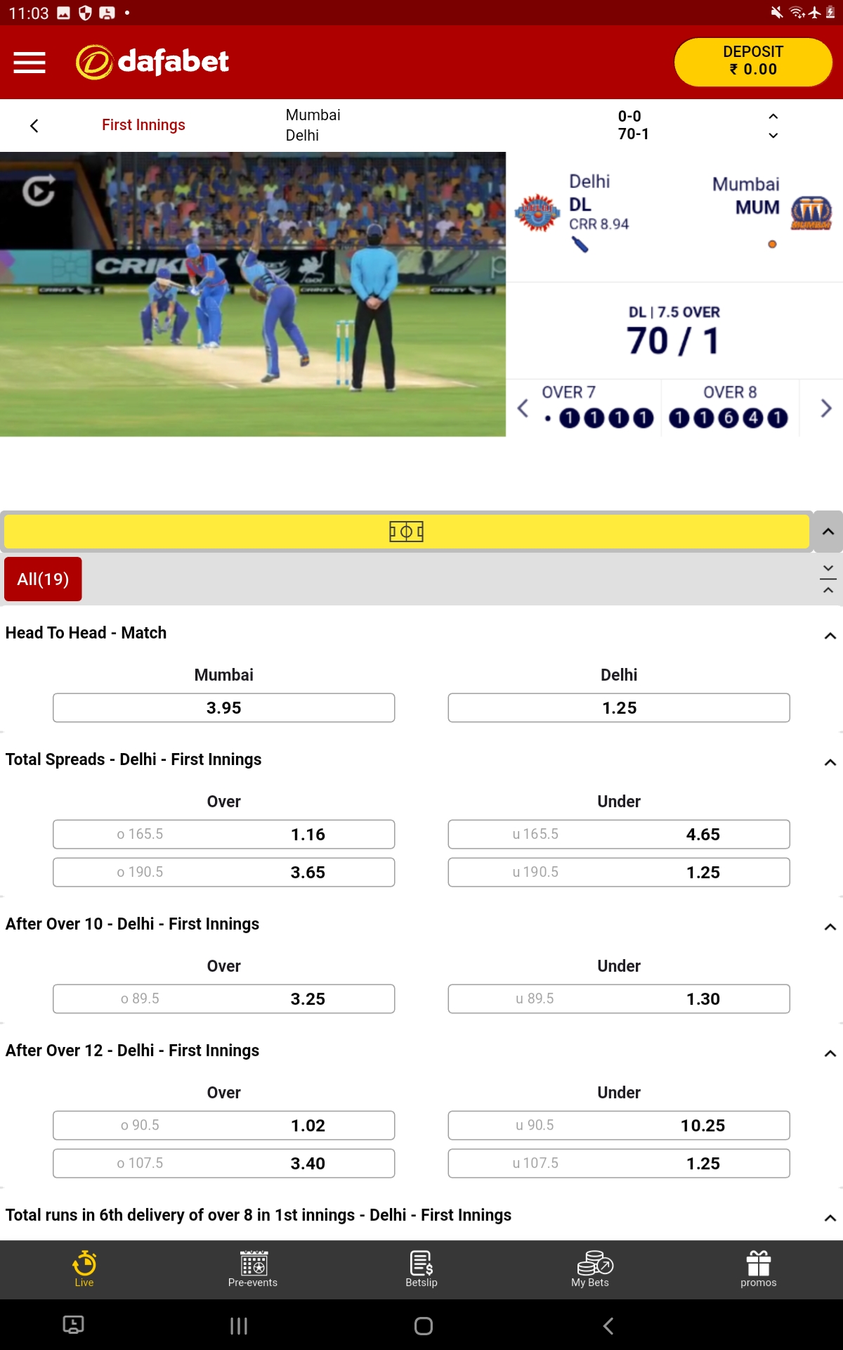 Dafabet app Android 3