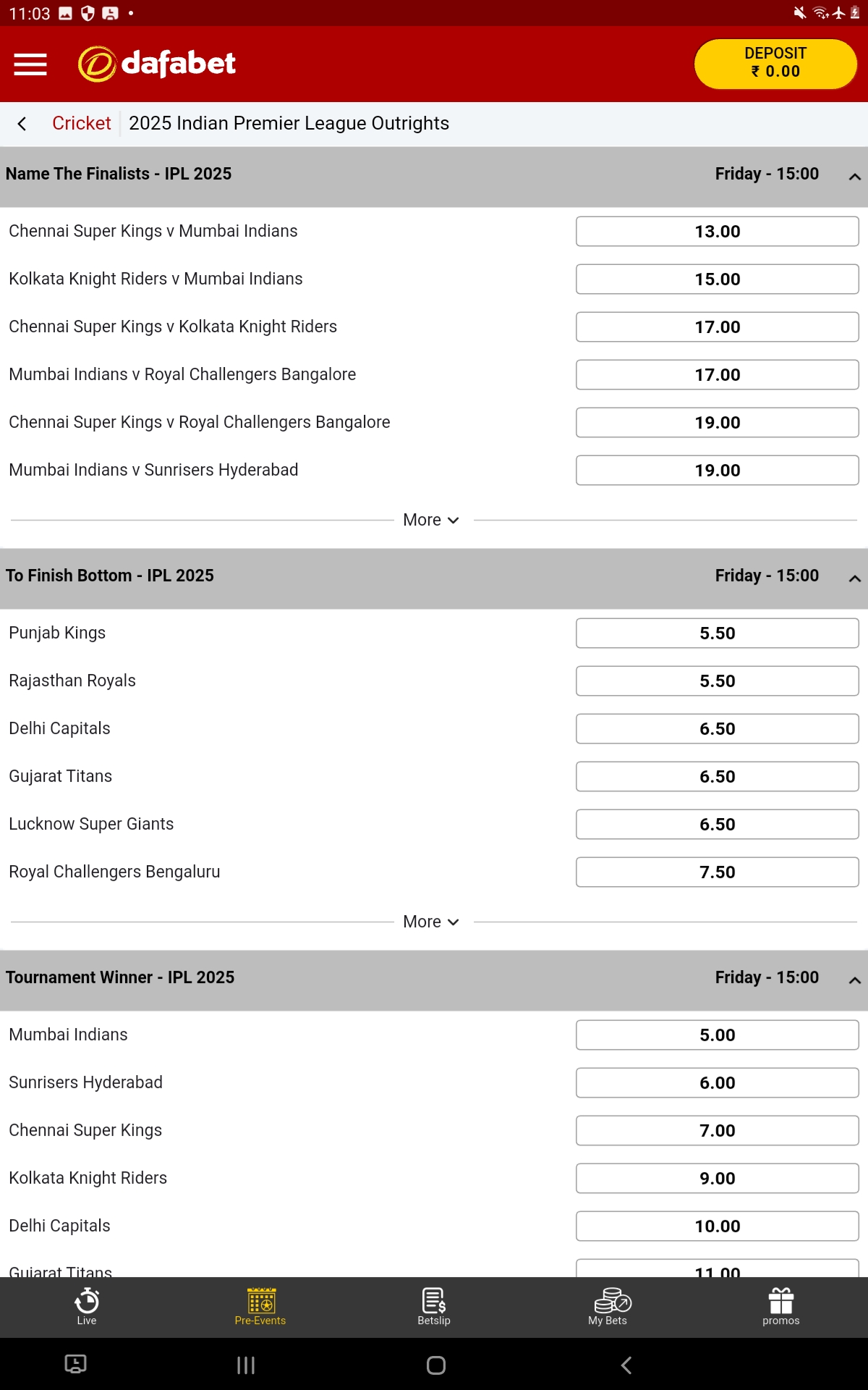 Dafabet app Android 4