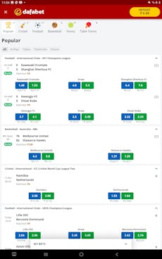 Dafabet app Android 5