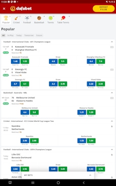 Dafabet app Android 5