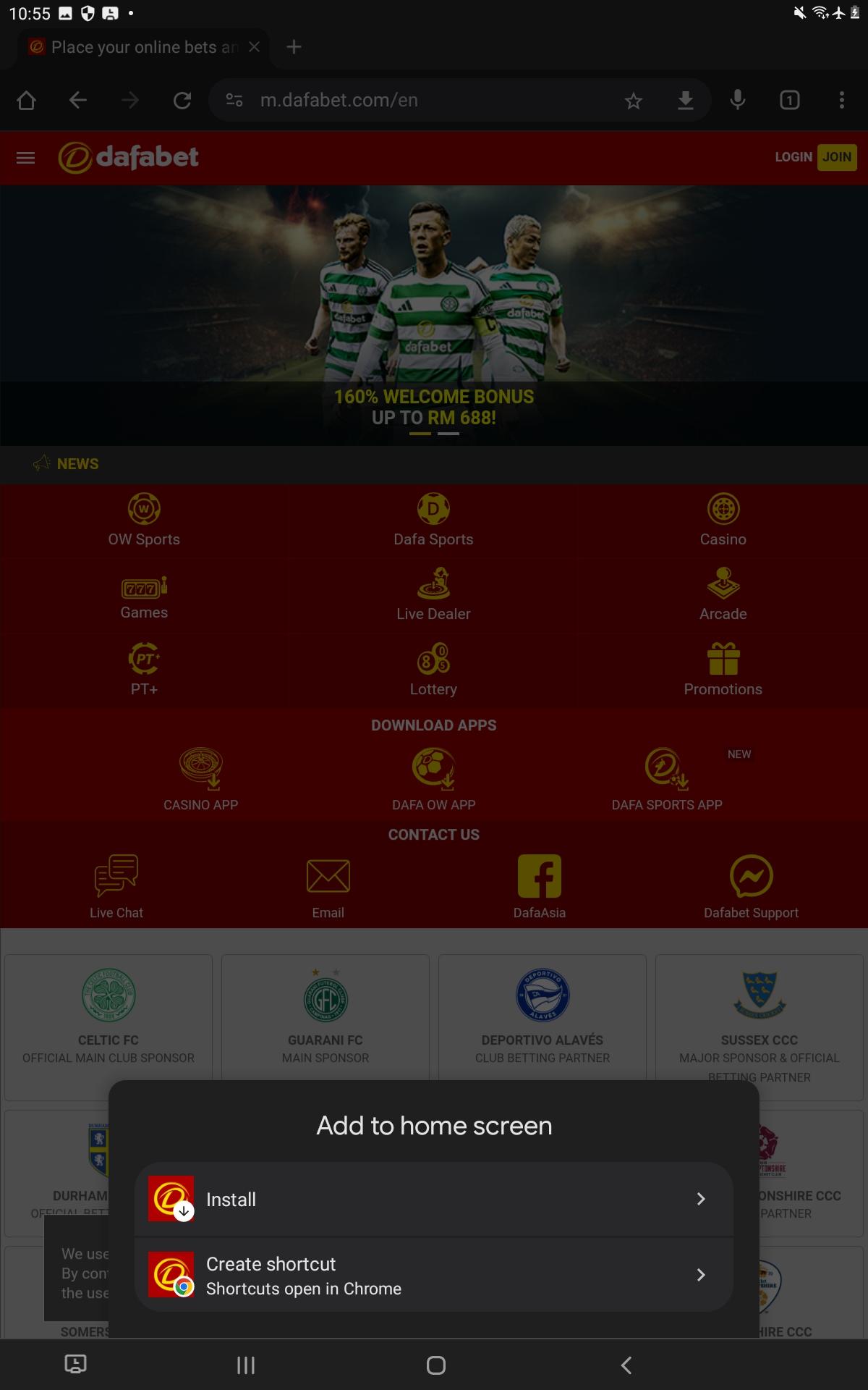 How to Install Dafabet PWA 3