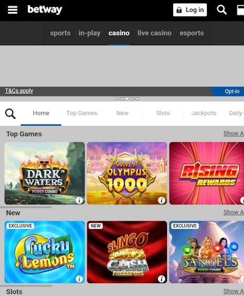 betway casino slots