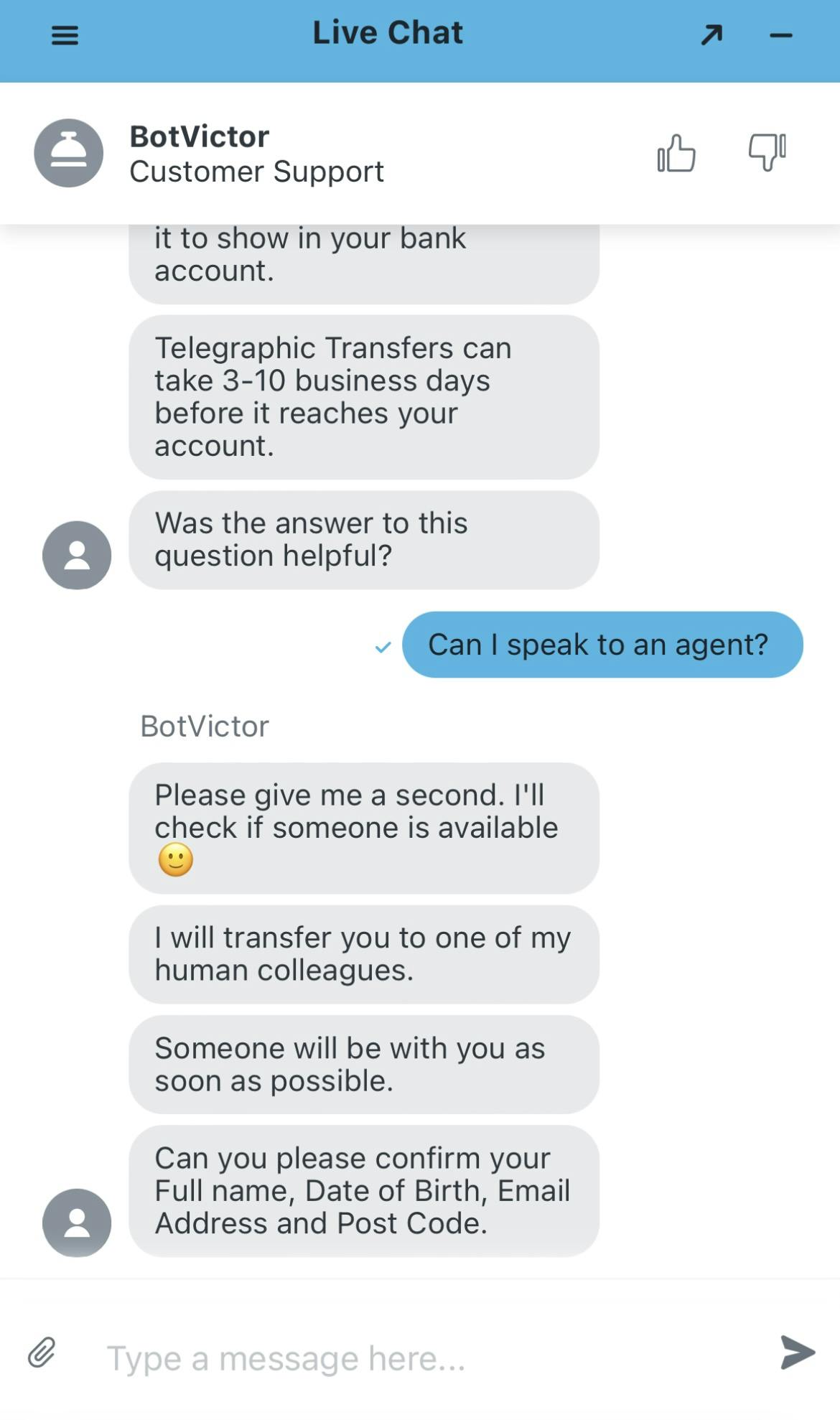 betvictor customer service quality check