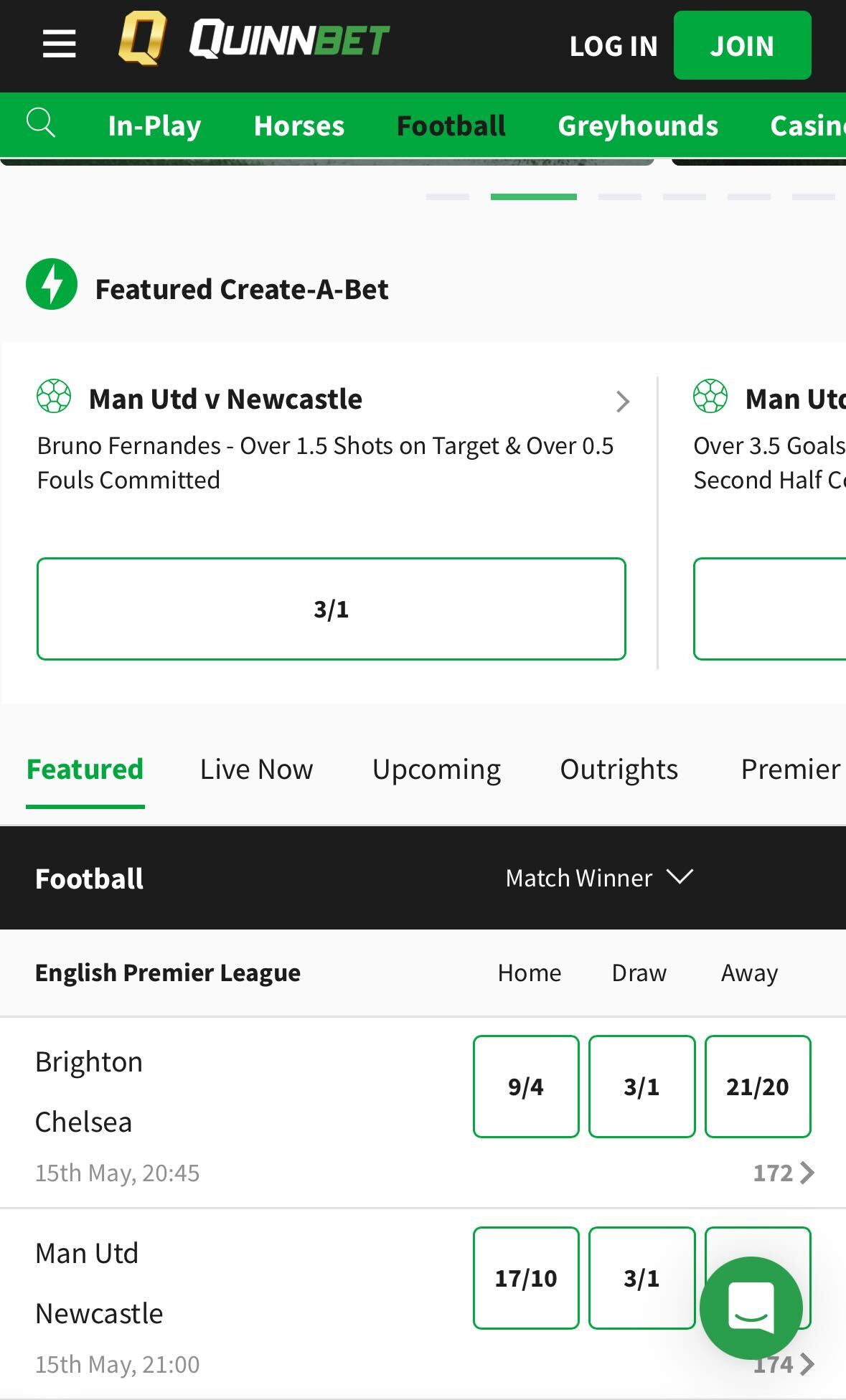 quinnbet football betting