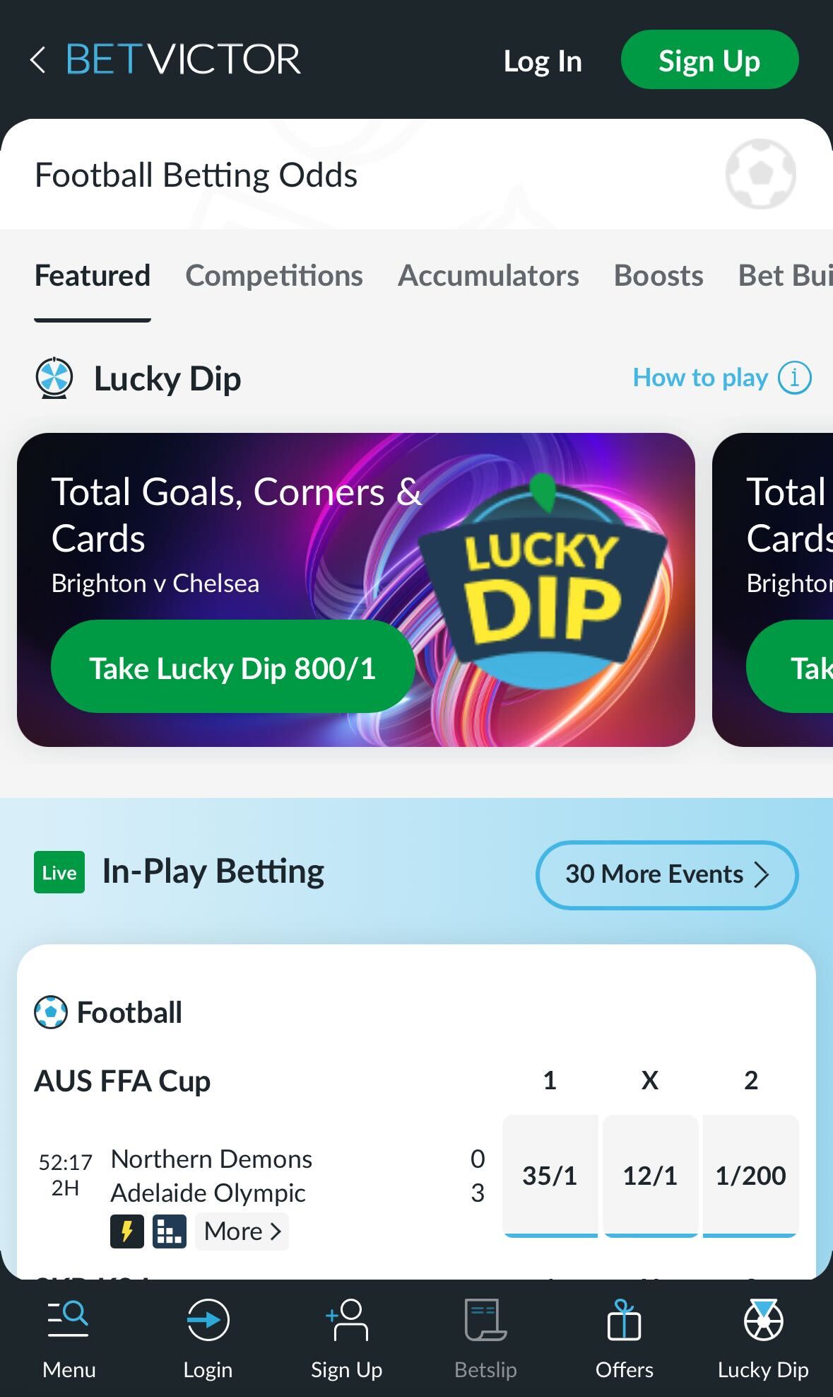 BetVictor football betting