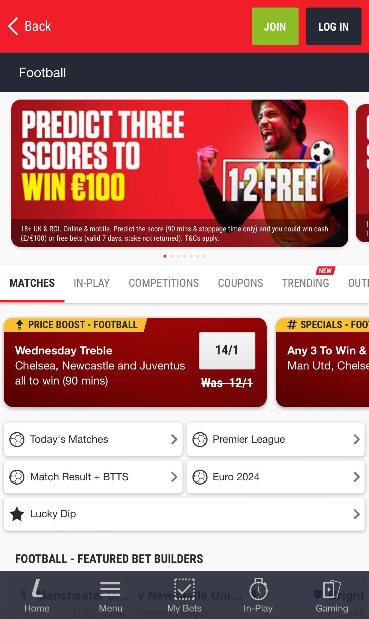 Ladbrokes football betting