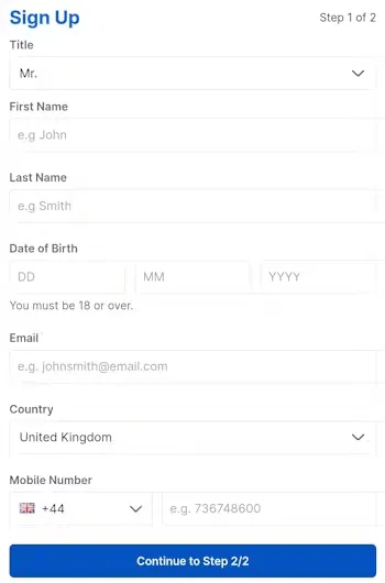 BoyleSports Registration