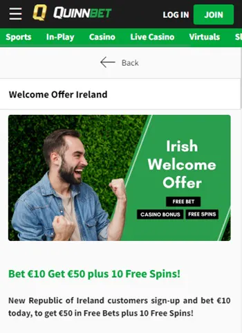 QuinnBet Welcome Offer 