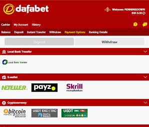Withdraw from Dafabet India