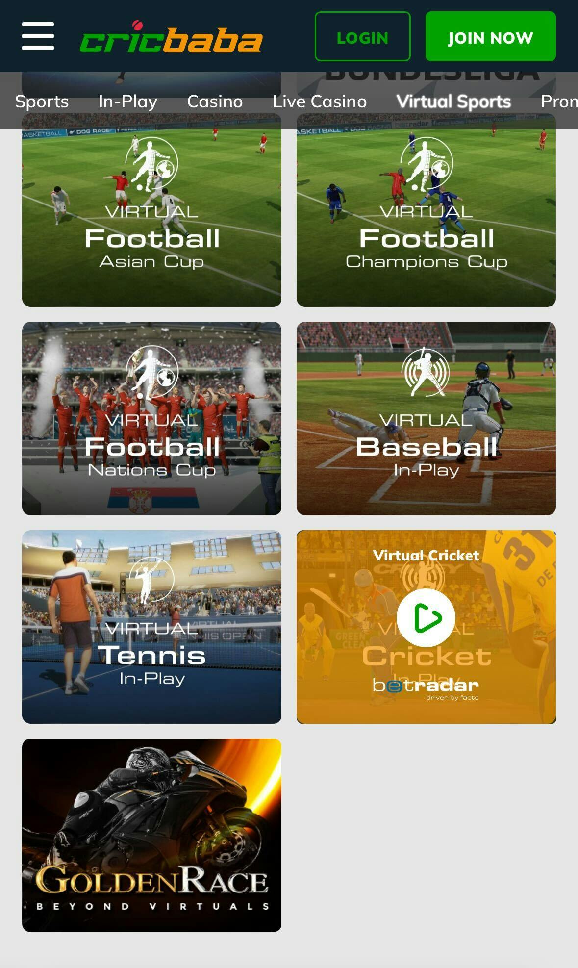 Cricbaba app virtual sports