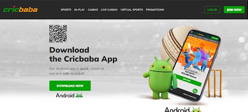 Download the CricBaba Android app page.