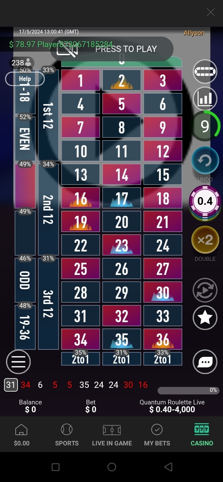 quantum roulette live at bet365