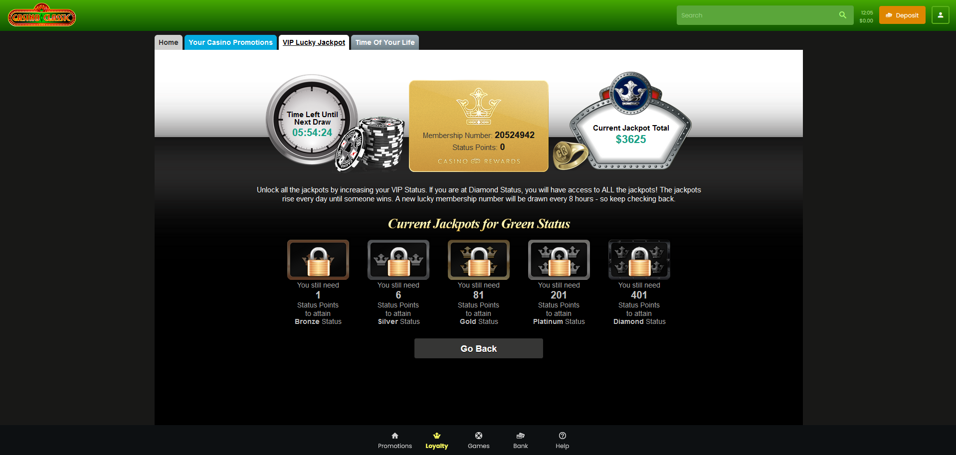 casino classic vip membership