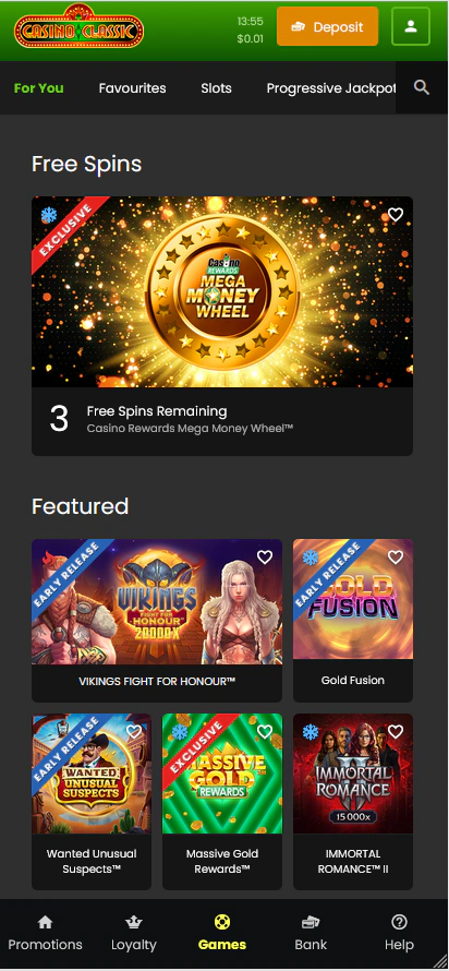 casino classic mobile games page