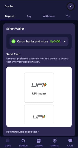 Roobet How to Deposit 3