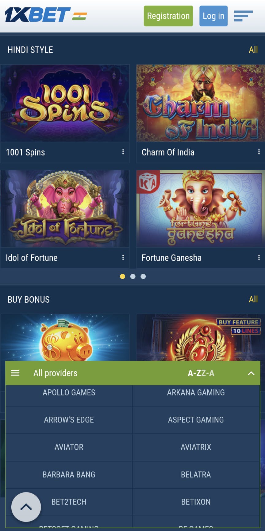 1xBet app Hindi style casino games.