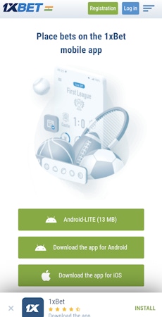 Downloading the 1xBet apps in India. Android-LITE, Android and iOS.
