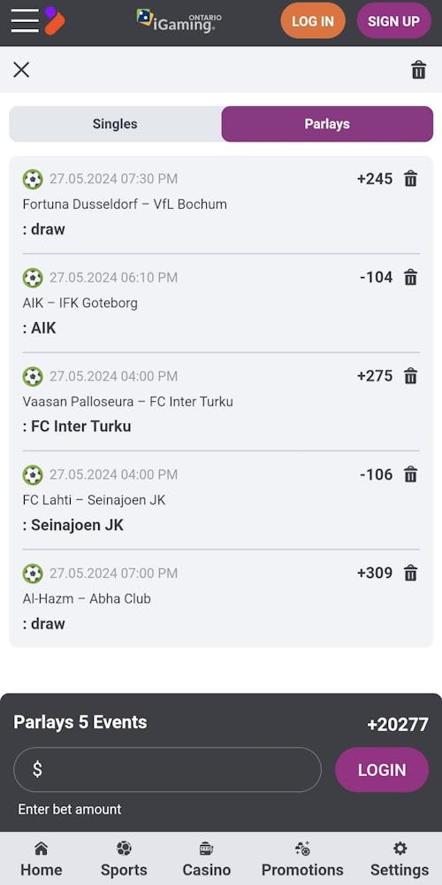 betting slip tonybet