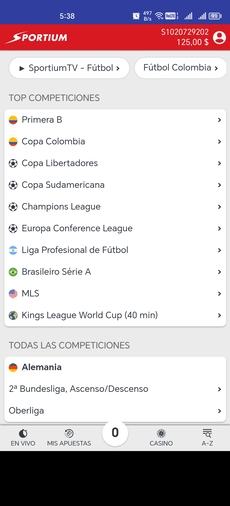 sportium celular deportes