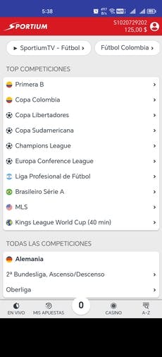 sportium celular deportes