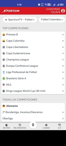 sportium celular deportes