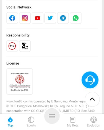 Fun88 payment methods in India and link to gambling licence with valid certificate number.