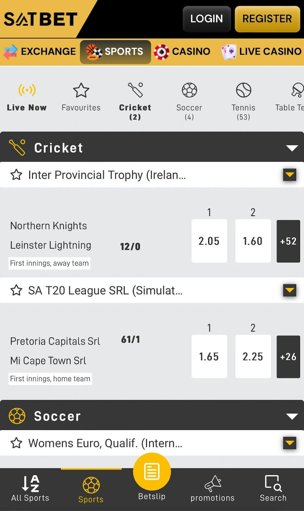 Satbet app cricket betting
