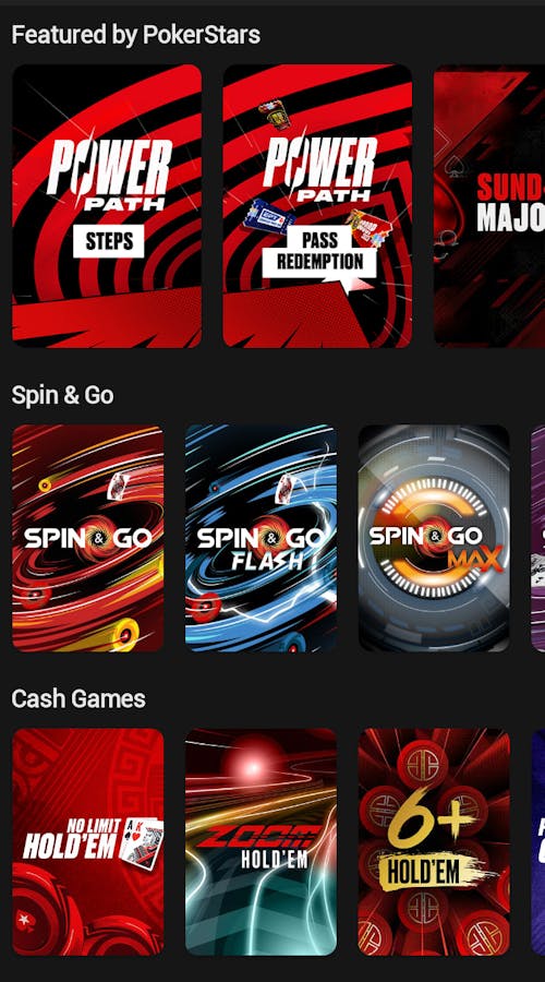 pokerstars poker selection