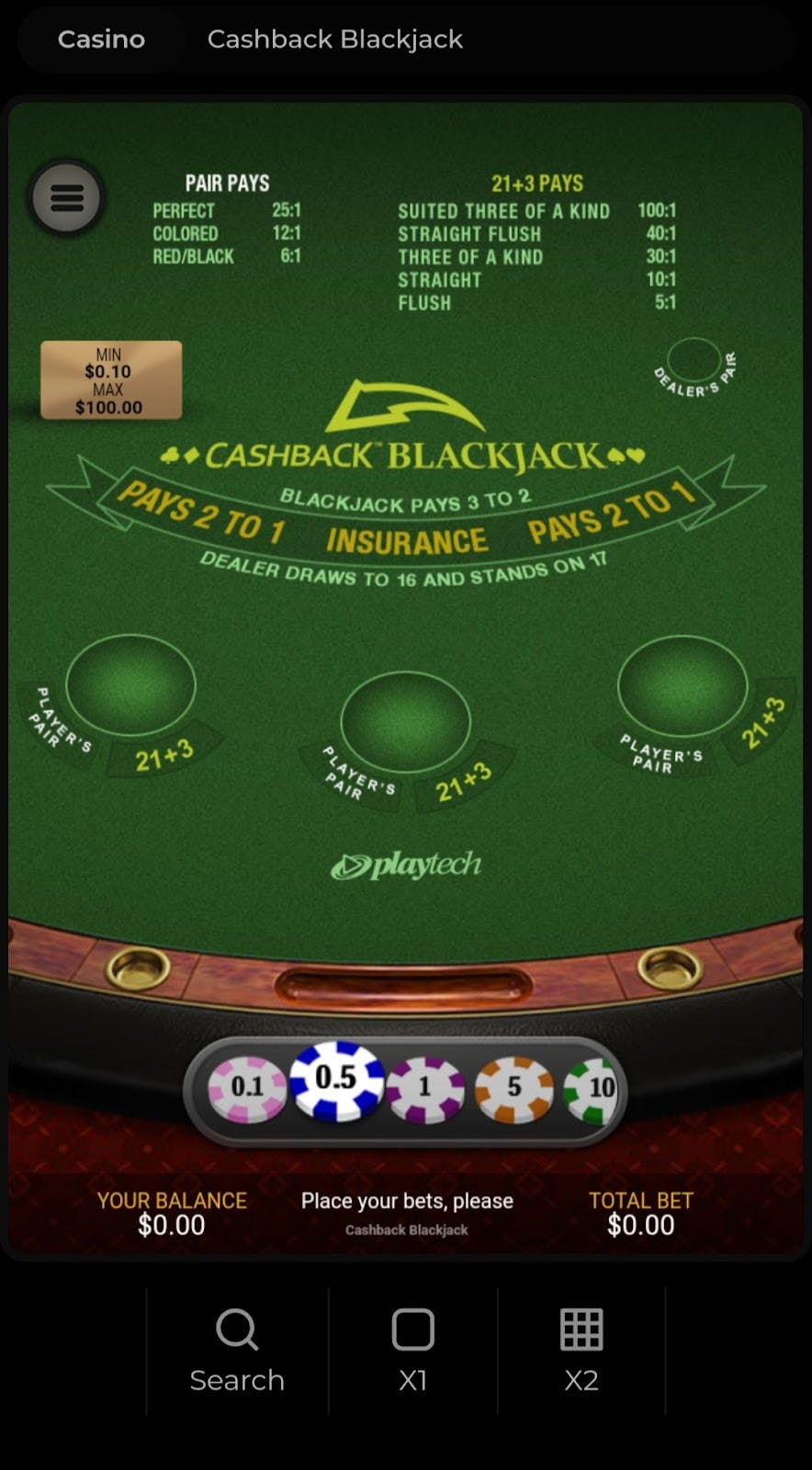 blackjack test powerplay