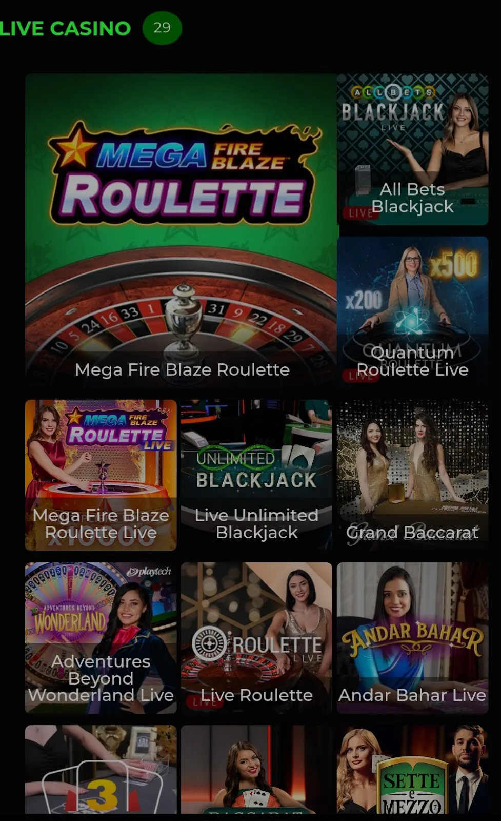 powerplay live casino selection