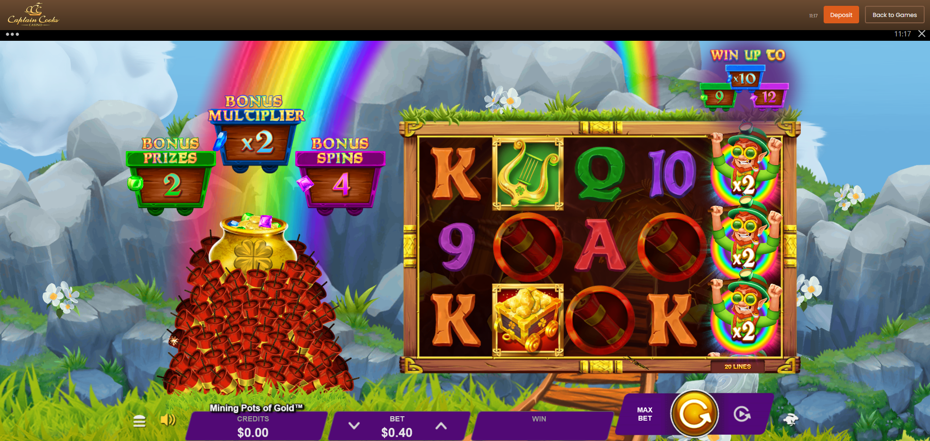 captain cooks slot testing