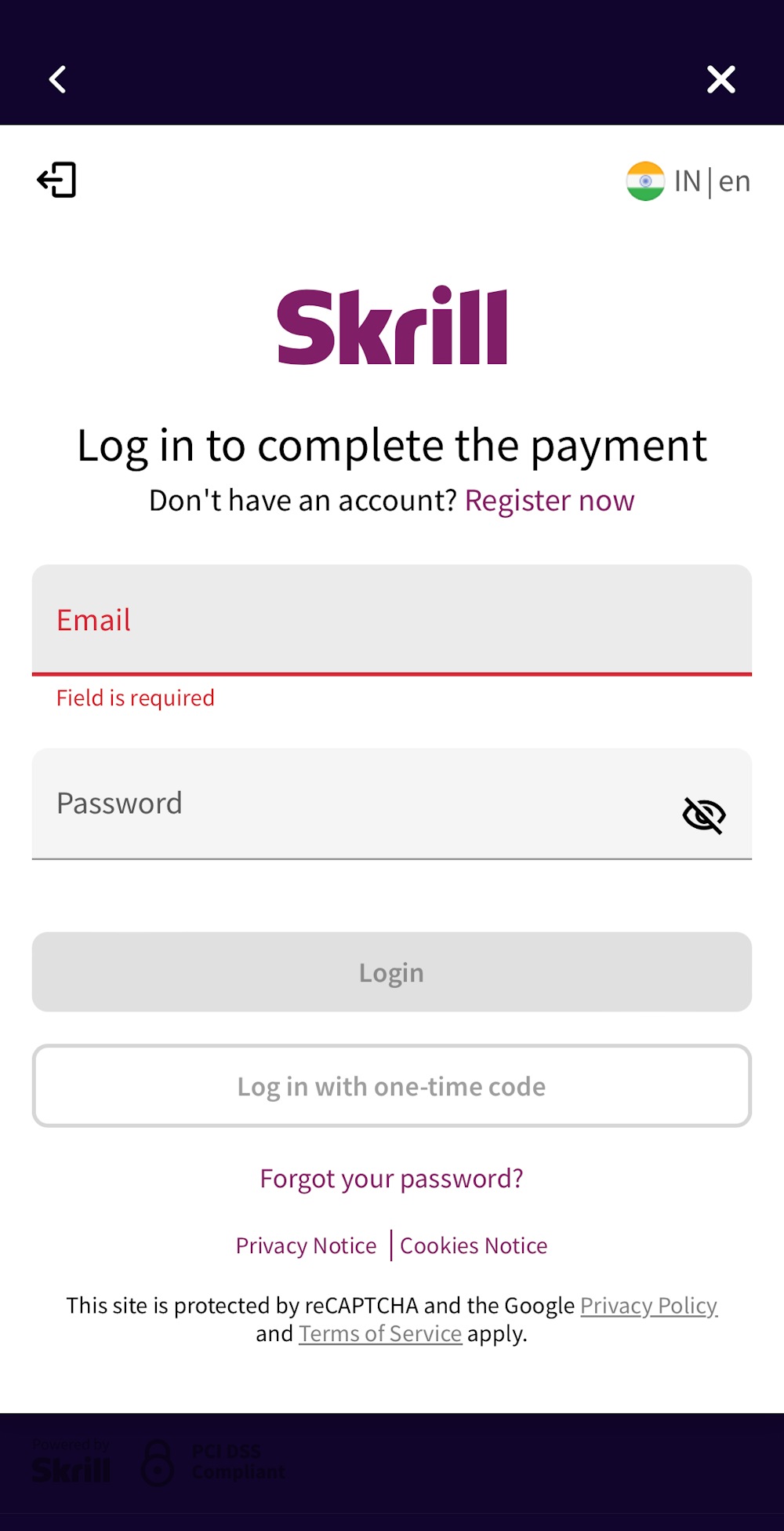 Big Boost Skrill Deposit Step 3