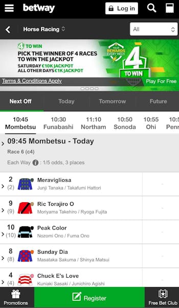 Betway horse racing betting in Ireland
