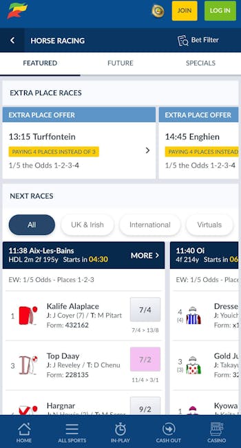 Coral horse racing betting in Ireland.