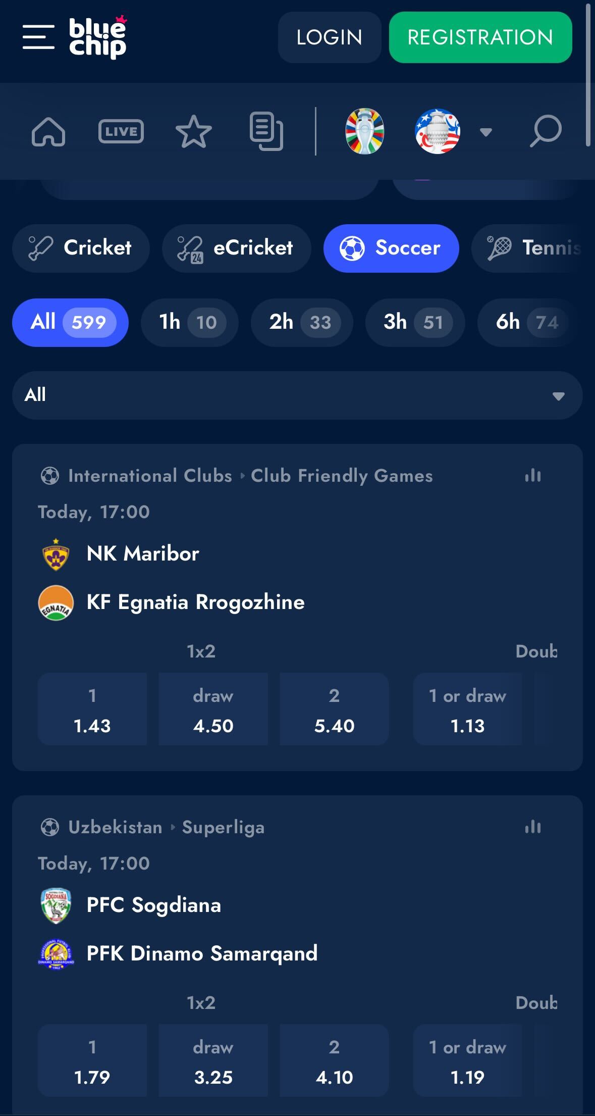 BlueChip app football betting