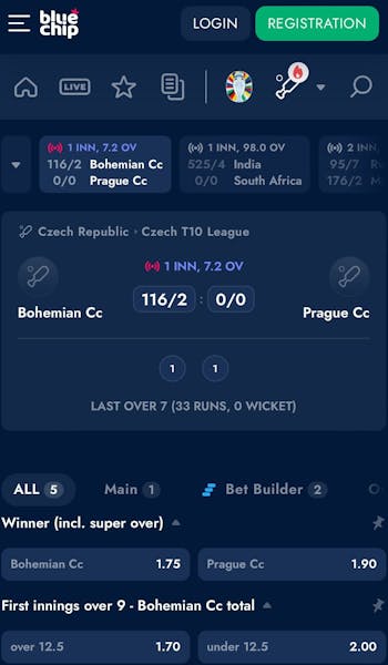 BlueChip app live betting