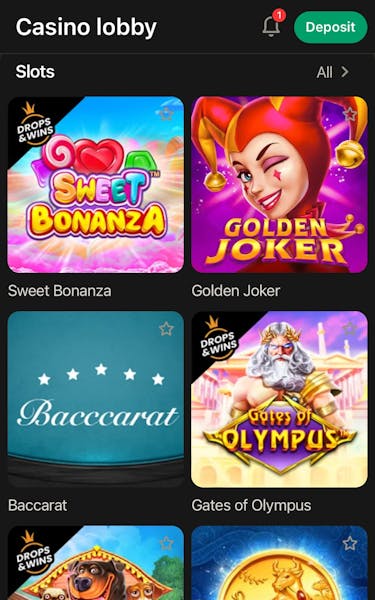 casino lobby at parimatch