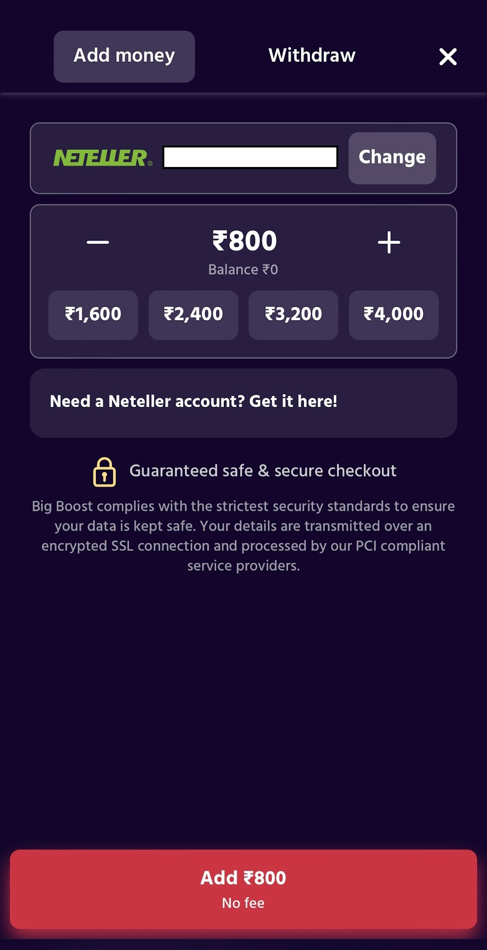 Big Boost Neteller Deposit 2