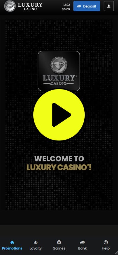 luxury casino mobile home page