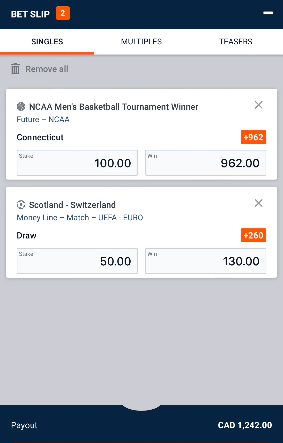 betslip at pinnacle sports