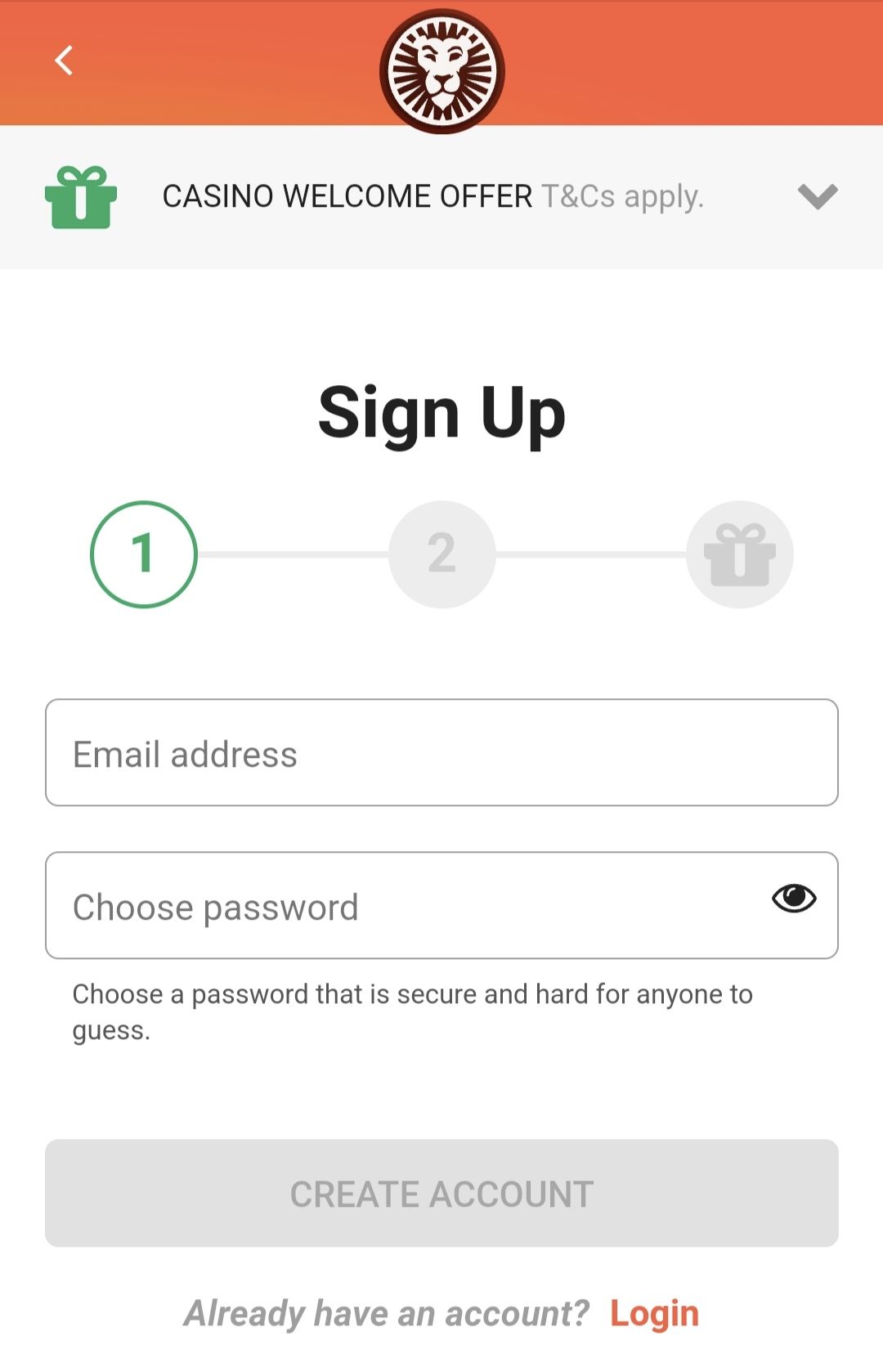 registration step 1