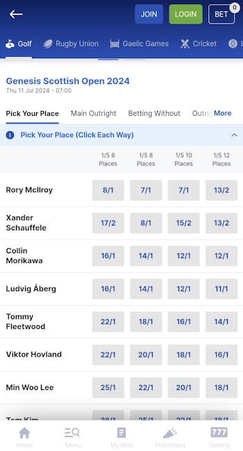 Boylesports golf betting in Ireland