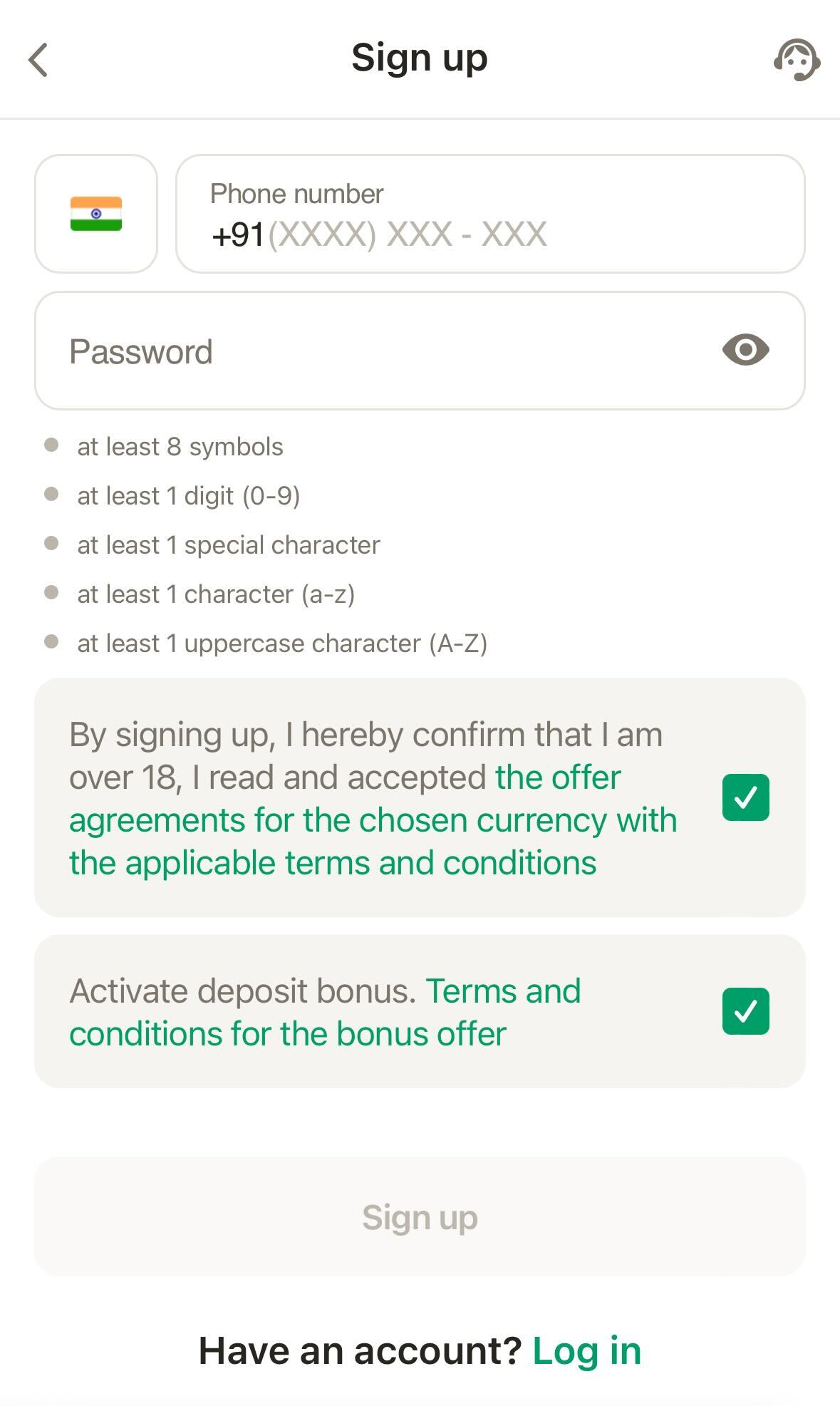 Parimatch signup mobile