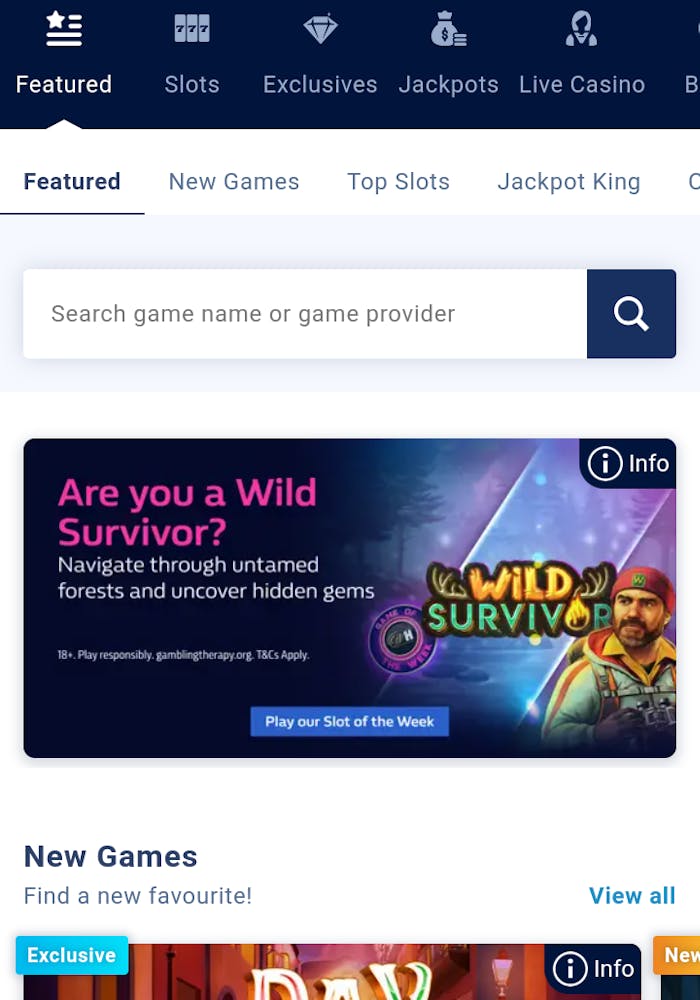 casino games in william hill casino