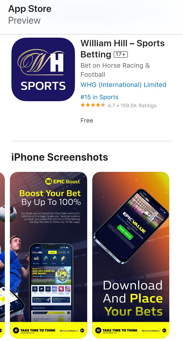 william hill app store