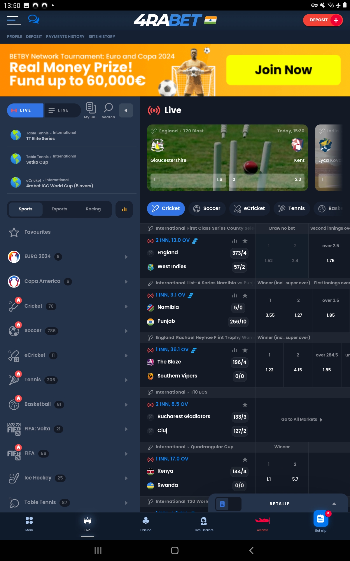 4raBet Android App 2