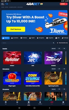 4raBet Android App 3
